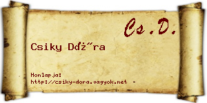 Csiky Dóra névjegykártya